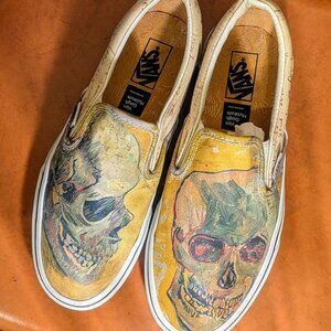 RARE Vans x Vincent Van Gogh Skull Slip Ons